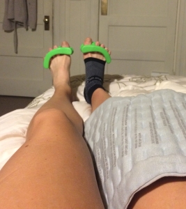Recovering like a boss with sore feet, plantar fasciitis, and aching knee. 